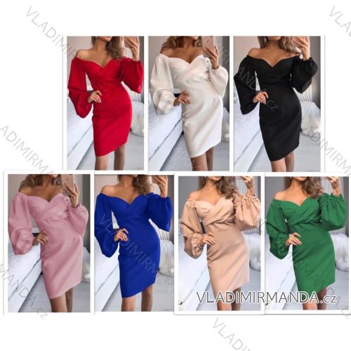 Šaty elegantné dlhý rukáv dámske (S / M / L ONE SIZE) TALIANSKÁ MÓDA IMWA201065