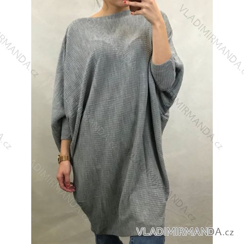 Sveter s netopířími rukávy dlouhý dámsky oversize (UNI S/XL) TALIANSKÁ MÓDA TMA22011