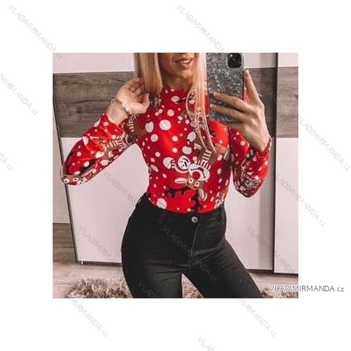Tričko vianočné s rolákom dlhý rukáv dámske (S / M ONE SIZE) TALIANSKÁ MÓDA IMM201193