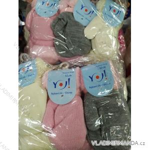 Rukavice palčiaky teplé hrubé detskej dorast dievčenské (10-12cm) YOCLUB POĽSKO PV320143