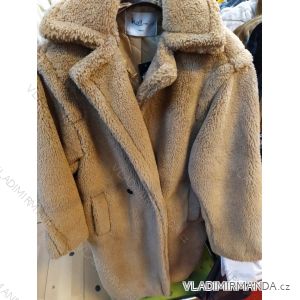 Kabát kožúšok Teddy dlhý rukáv dámsky (SL) TALIANSKÁ MÓDA IM8208279