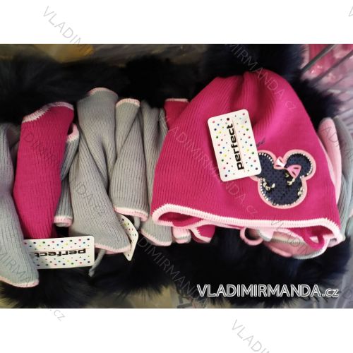 Čiapka s kulich teplá zimná detská dievčenské (3-8 rokov) PERFECT POĽSKÁ MÓDA PV9200904