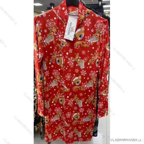 Šaty vánoční dlouhý rukáv dámské (S/M ONE SIZE) ITALSKÁ MÓDA IMM201407