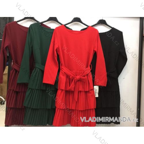 Šaty elegantné vianočné dlhý rukáv dámske (S / M ONE SIZE) TALIANSKÁ MÓDA IMWD201245