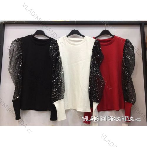 Blúzka elegantná dlhý rukáv dámska (S / M ONE SIZE) TALIANSKÁ MÓDA IMWD201252