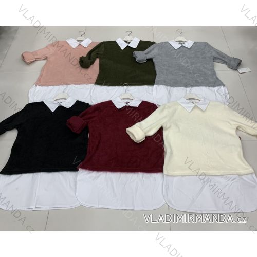 Sveter predĺžený dlhý rukáv dámsky (S / M / L ONE SIZE) TALIANSKÁ MÓDA IMWD201289