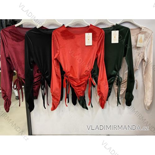 Body elegantný dlhý rukáv dámske (S / M ONE SIZE) TALIANSKÁ MÓDA IMWD201293