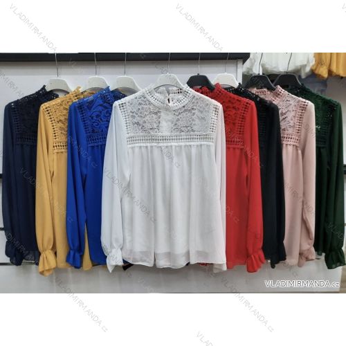 Blúzka elegantná dlhý rukáv dámska (S / M ONE SIZE) TALIANSKÁ MÓDA IMWD201299