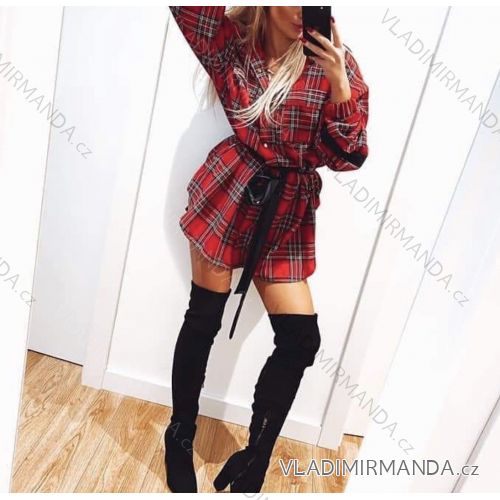 Šaty elegantné košeľové dlhý rukáv dámska (S / M ONE SIZE) TALIANSKÁ MÓDA IMWD201330