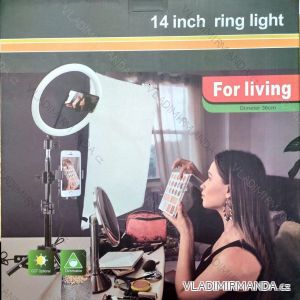 LED prstencová selfie svetlo 36cm, lampa so stojanom ELM20013