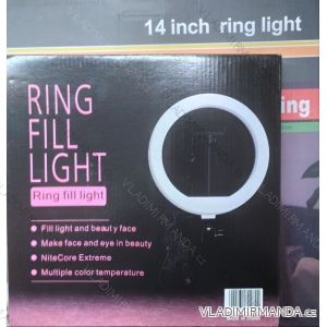 LED prstencová selfie svetlo 26cm, lampa so stojanom ELM20014