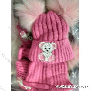 Súprava čiapky a nákrčník zimní detská dievčenské (3-8 rokov) POLSKÁ VÝROBA PV320193