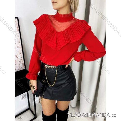 Halenka elegantní dlouhý rukáv dámská (S/M ONE SIZE) ITALSKÁ MÓDA IMWD201463