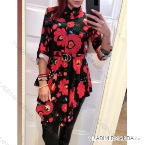 Šaty košilové elegantné dlhý rukáv dámske (S / M ONE SIZE) TALIANSKÁ MÓDA IMM20996