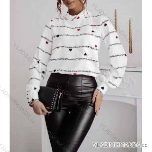 Blúzka dlhý rukáv so stojačikom dámska (S / M ONE SIZE) TALIANSKÁ MÓDA IMWD201487