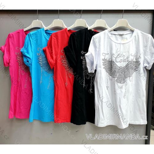 Tričko krátký rukáv dámské (S/M ONE SIZE) ITALSKÁ MÓDA IMWD21083