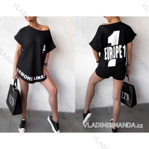 Tričko krátky rukáv oversize dámske (S / M ONE SIZE) TALIANSKÁ MÓDA IMWD201594