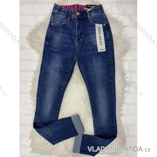 Rifle jeans s vysokým pásom dlhé dámske (34-42) LAULIA JWA20266