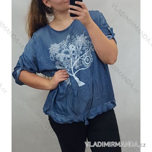 Tunika krátký rukáv zavazovací dámská nadrozměrná (UNI 2XL/4XL) ITALSKÁ MÓDA IMQ20286/DR <p>šedá</p> 2XL-4XL