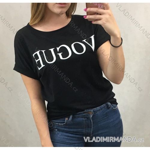 Tričko oversize krátky rukáv dámske Vogue (uni s/m/l) ITALSKÁ MÓDA IMD20509 biela S / M / L one size