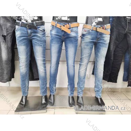 Rifle jeans dlhé s pásikom pánske (M-3XL / 30-38) JEANS JWA21002