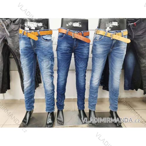 Rifle jeans dlhé s pásikom pánske (M-3XL / 30-38) JEANS JWA21006