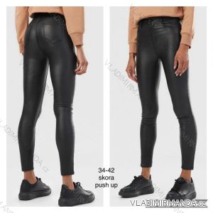 Nohavice dlhé koženkové dámske (34-42) JEANS JWA21009