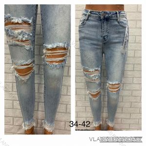 Rifle jeans s vysokým pásom dlhé dámske (34-42) JEANS JWA21017