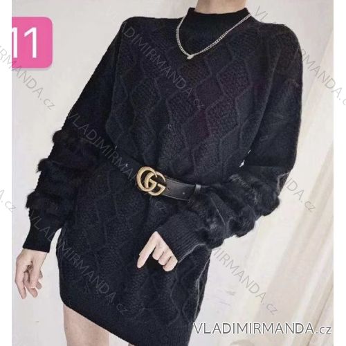 Sveter / Šaty dlhý rukáv dámsky (S / M ONE SIZE) TALIANSKÁ MÓDA IMWK21023