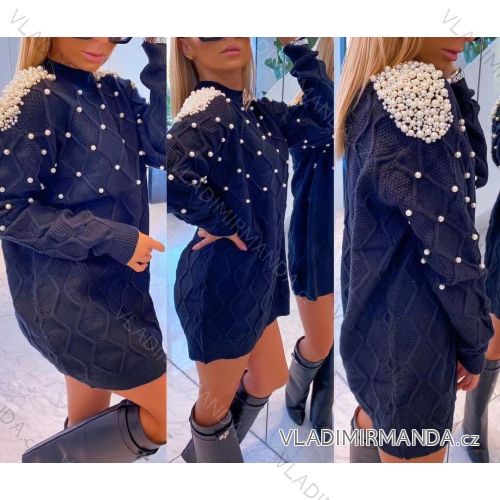 Sveter / Šaty dlhý rukáv dámsky (S / M ONE SIZE) TALIANSKÁ MÓDA IMWK21024