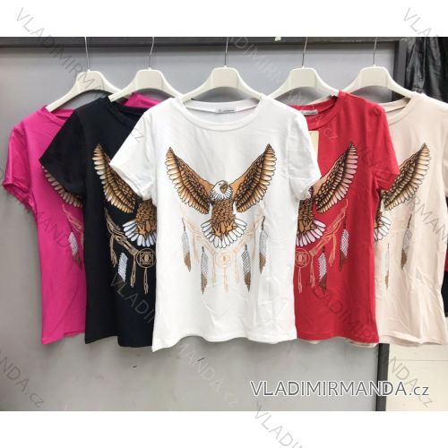 Tričko krátky rukáv dámske (S / M ONE SIZE) TALIANSKÁ MÓDA IMWD21049