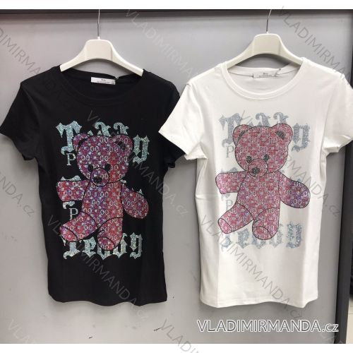 Tričko krátky rukáv dámske (S / M ONE SIZE) TALIANSKÁ MÓDA IMWD21053