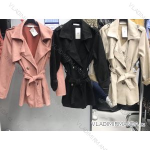 Kabát brúsená koženka na gombíky dámsky (S / M ONE SIZE) TALIANSKÁ MÓDA IMWD21107