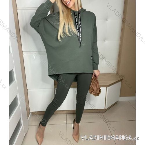 Mikina oversize bavlnená dlhý rukáv s kapucňou dámska (S / M / L ONE SIZE) TALIANSKÁ MÓDA IMWK21062