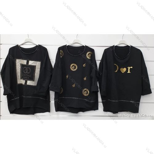 Tričko dlhý rukáv dámske oversize (S / M/L ONE SIZE) TALIANSKÁ MÓDA IMWD21221
