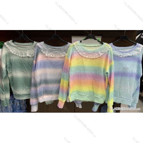 Sveter tenký dlhý rukáv dámsky (S / M / L ONE SIZE) TALIANSKÁ MÓDA IMWD21235
