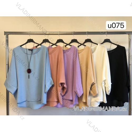 Tunika elegantný dlhý rukáv dámske (S / M ONE SIZE) TALIANSKÁ MÓDA IMM21u075