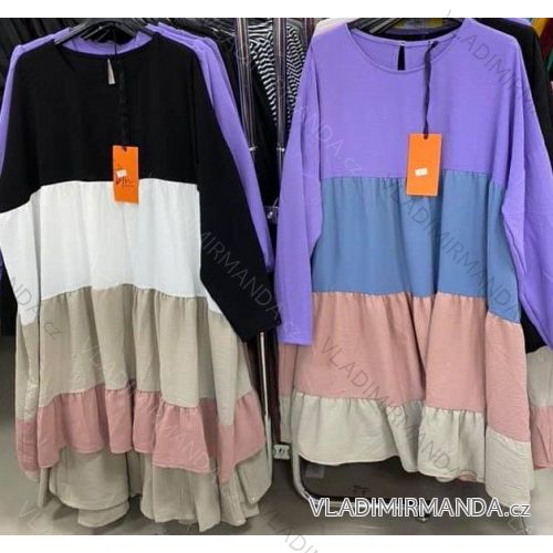 Šaty dlhé elegantné dlhý rukáv dámske (S / M ONE SIZE) TALIANSKÁ MÓDA IMM21065