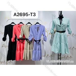 Šaty košeľové elegantný dlhý rukáv dámske (S / M ONE SIZE) TALIANSKÁ MÓDA IMM21A2695-T3