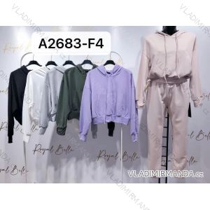Mikina s kapucňou dlhý rukáv dámska (S / M ONE SIZE) TALIANSKÁ MÓDA IMM21104