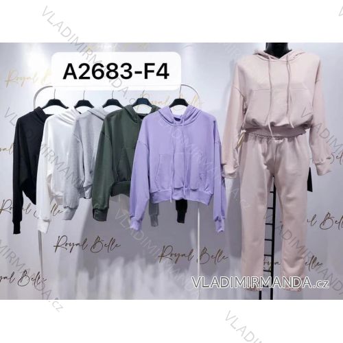 Mikina s kapucňou dlhý rukáv dámska (S / M ONE SIZE) TALIANSKÁ MÓDA IMM21104