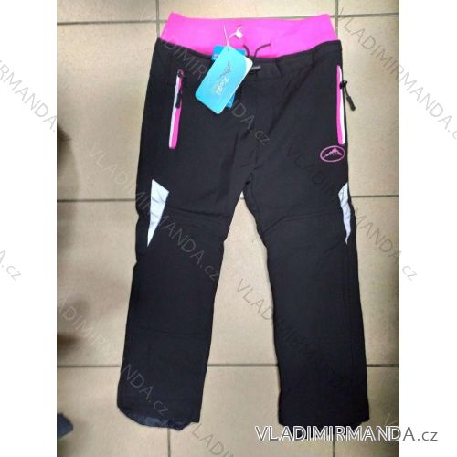 Nohavice softshell zateplené flaušom detské chlapčenské dievčenské (116-146) KUGO S-7007/DR