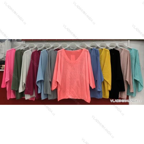 Sveter pletený tenký dlhý rukáv dámsky (XL / XXL ONE SIZE) TALIANSKÁ MÓDA IMWG21010