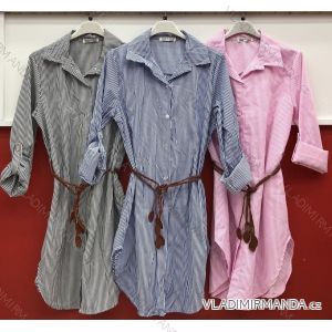 Šaty elegantné košeľové dlhý rukáv dámske (S-XL) TALIANSKÁ MÓDA IMWG21019