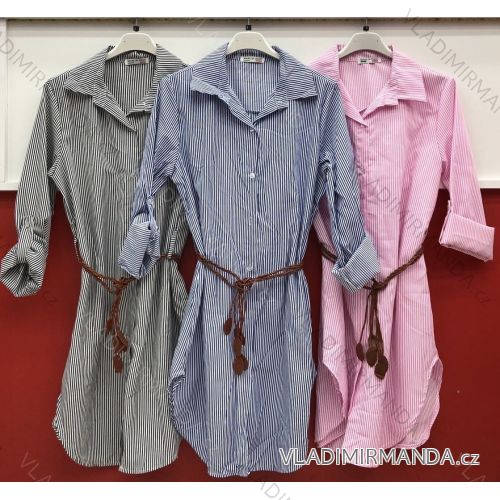 Šaty elegantné košeľové dlhý rukáv dámske (S-XL) TALIANSKÁ MÓDA IMWG21019