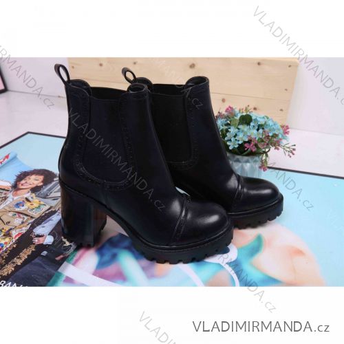 Čižmy nízke členkové na podpätku dámske (36-41) SSHOES OBUV OBSS21HE113