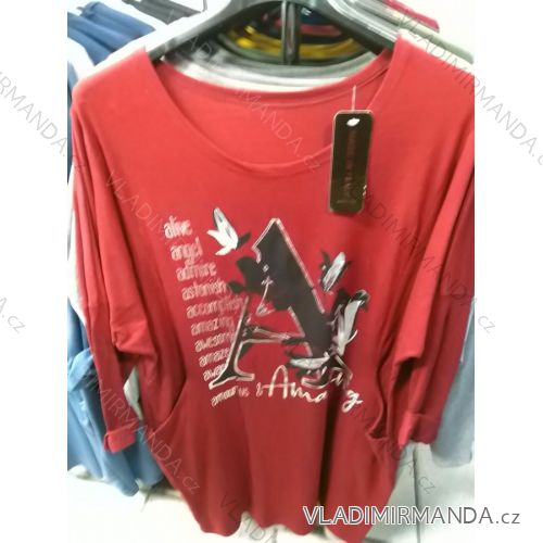 Šaty oversize voľnočasové dlhý rukáv bavlnené dámske (XL / 2XL ONE SIZE) TALIANSKÁ MÓDA IM721003