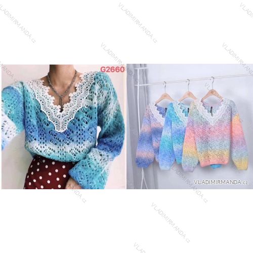 Sveter dlhý rukáv dámsky (S / M / L ONE SIZE) TALIANSKÁ MÓDA IMWH21034