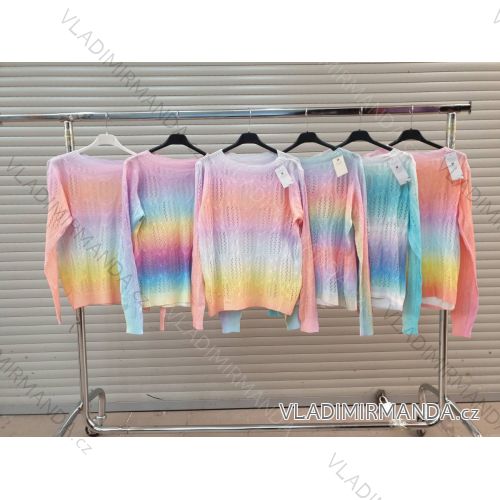 Svetr tenký jarní dlouhý rukáv dámský (S/M ONE SIZE) ITALSKÁ MÓDA IMWD21329