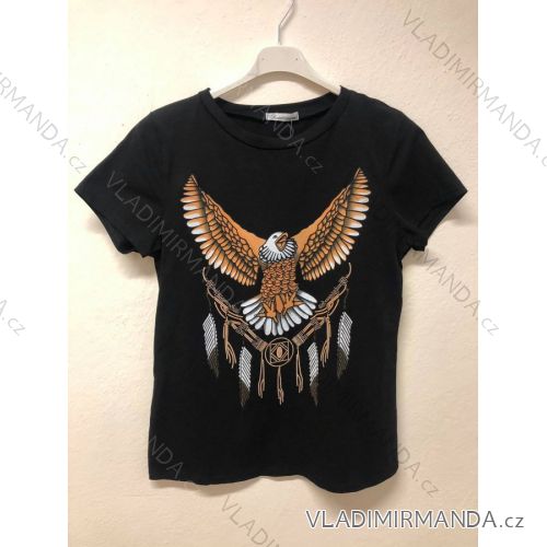 Tričko krátky rukáv dámske (S / M ONE SIZE) TALIANSKÁ MÓDA IMWD21120/DR S / M one size čierna